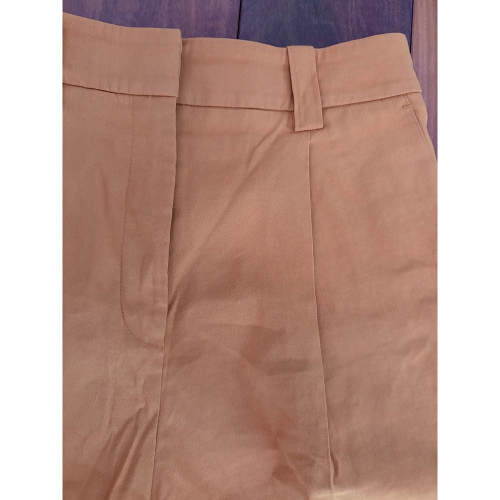 A.L.C. Charles Linen Blend Pleated High Rise Shorts Copper Size 6 - Picture 5 of 6